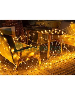 LED светеща мрежеста завеса 100 LED коледни лампички 1х2м